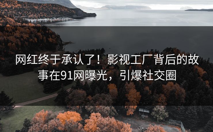 网红终于承认了！影视工厂背后的故事在91网曝光，引爆社交圈