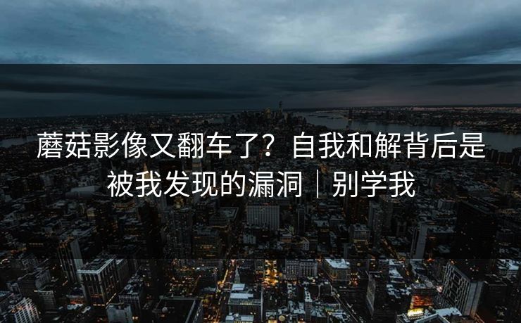 蘑菇影像又翻车了？自我和解背后是被我发现的漏洞｜别学我
